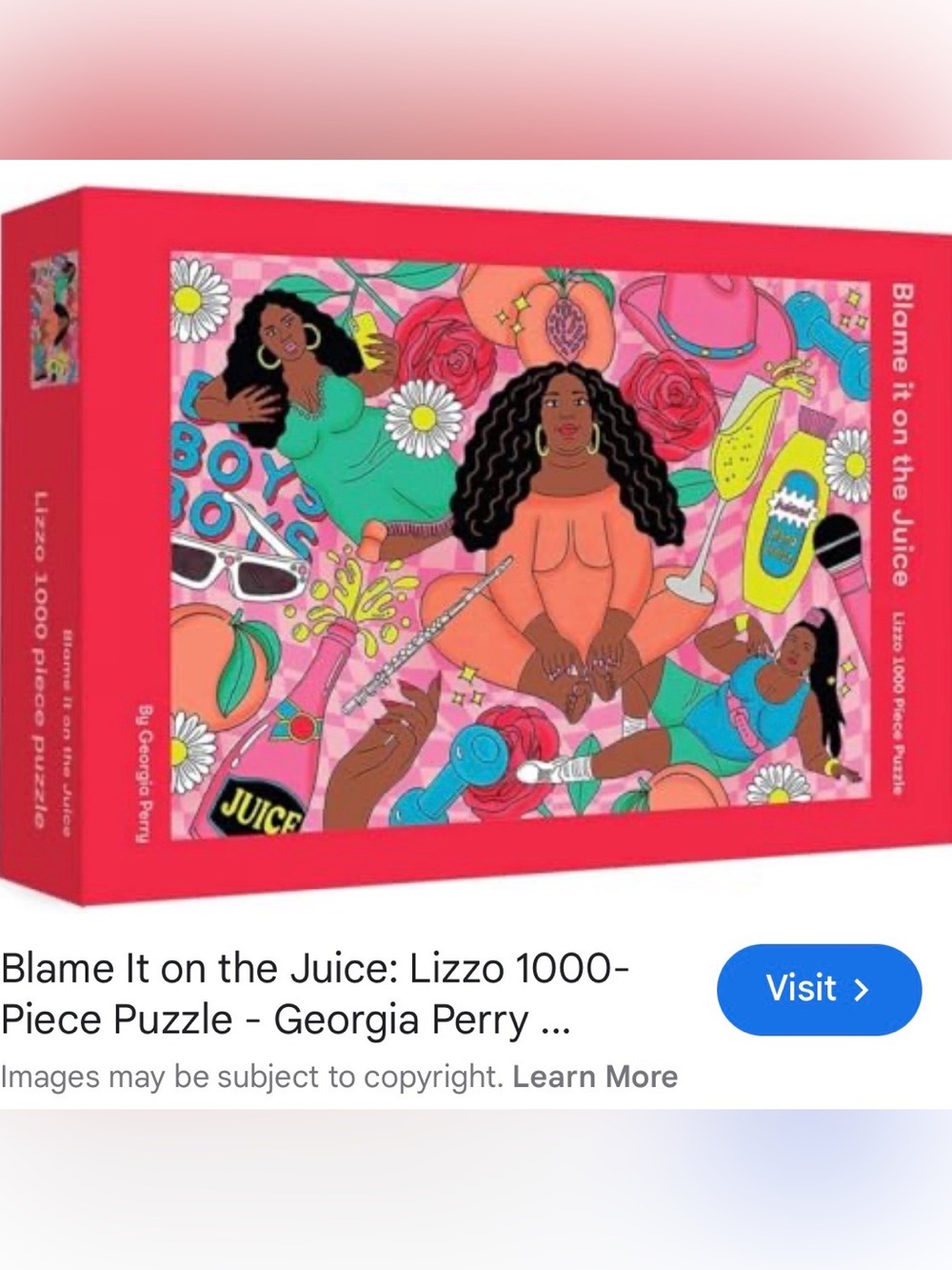 Blame It on the Juice 1000-Piece Puzzle - Vibrant Pink Art